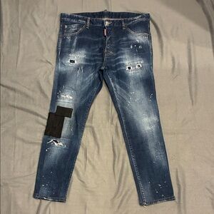 DSQUARED2 Men's Blue Distressed Skinny Jeans